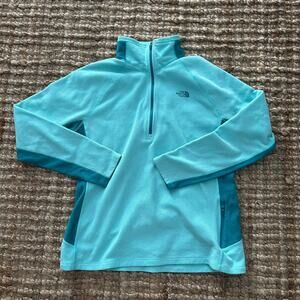 The North Face Women’s Fleece 1/4 Zip Pullover Teal Blue Size XL -EUC